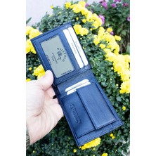 Willpolo Hakiki Deri Bozuk Para Bölmeli Büyük Boy Lacivert Erkek Cüzdan (12X9 Cm)