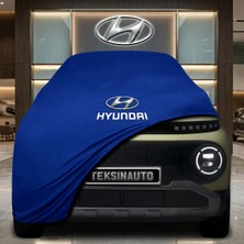 ULTRASHOP Hyundai Inster (2024 -) Mavi Kumaş Oto Branda Araca Özel Penye Araba Brandası Araç Örtüsü