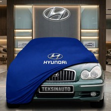 ULTRASHOP Hyundai Sonata (2001-2004) Mavi Kumaş Oto Branda Araca Özel Penye Araba Brandası Araç Örtüsü