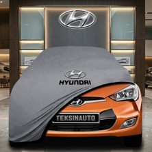 ULTRASHOP Hyundai Veloster (2018 -) Gri Kumaş Oto Branda Araca Özel Penye Araba Brandası Araç Örtüsü
