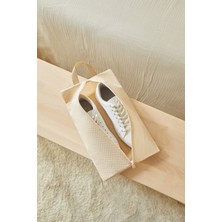 Ocean Home Textile Bej Balıksırtı Ayakkabı Düzenleyici Taşıma Çantası 22 x 40 x 9 cm