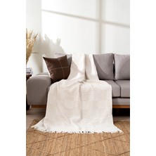 Koza Home Rustıc Krem -Terra Kahve Koltuk Örtüsü 170X220CM 5161A