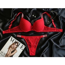 Women's World Push Up Taslı Tanga Külot Sütyen Takım