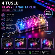 Trust Store 4 Tuşlu Rgb Klavye Anahtarlık Işıklı Mini Mekanik Keychain LED Efektli