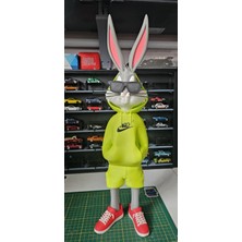 3D Baskı Zamanı Hypebeast Bugs Bunny Figürü - 3D Baskı Adidas Style Turuncu Hoodie - Koleksiyonluk Streetwear Biblo