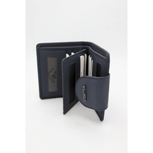 Willpolo Hakiki Deri Bozuk Para Bölmeli Lacivert Kadın Cüzdan Kartlık