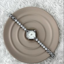 Famemus Accessory Kristal Taşlı Sekizgen Saat