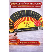 Norino 360 Adet Siyah Tel Toka Saç Tokası – Dayanıklı Metal Profesyonel Saç Teli Toka Seti