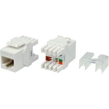 Norino Uranıum KJ-UC6-18044 Cat6 Utp 180 Derece Keystone Jack Beyaz Renk