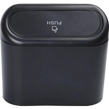 Norino Portatif Araç Içi Taşınabilir Kapaklı Araba Çöp Kutusu Siyah