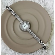 Famemus Accessory Gümüş Renk Parıltı Taşlı Bileklik Saat