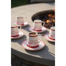 Acar Franny 6 Kişilik Porselen Kahve Fincan Takımı - 90 ml