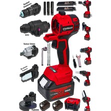 Stanrayf Alman  Bakır Sargı 5 Kafalı Darbeli Matkap Zincirli Testere  Taşlama Somun Sökme Hilti Çift Akü