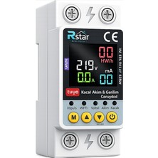 Rstar 63A Wifi Akıllı Kaçak Akım Rölesi | Tuya Uyumlu Voltaj ve Akım Koruyucu (RSTAR-63LW)