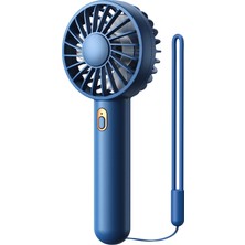 Warmco K30 Taşınabilir Şarjlı Mini El Vantilatörü 1800MAH 3 Kademeli Standlı Soğutucu Fan Lacivert