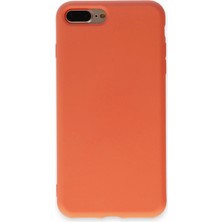 Newface Muratech New Iphone 7 Plus Kılıf Nano Içi Kadife Silikon - Turuncu