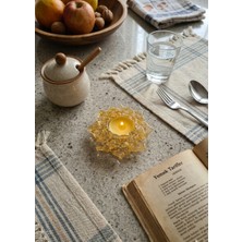 Af Epoxyart Gold Yaprak Detaylı Şeffaf Epoksi Mumluk - 10 cm Dekoratif Tasarım Lotus Şamdan - Modern Sofra ve Ev Dekoru - El Işçiliği Özel Tasarım Hediyelik Tealight