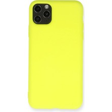Newface Muratech New Iphone 11 Pro Max Kılıf Nano Içi Kadife Silikon - Sarı