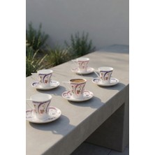 Acar Klauzy 6 Kişilik Porselen Kahve Fincan Takımı - 90 ml