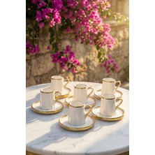 Acar Rome 6 Kişilik Porselen Kahve Fincanı Takımı - 90 ml