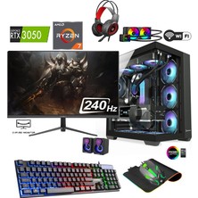 Apphirex TCX77 Ryzen 7 5700X 16GB Ram 512GB M2 SSD RTX3050 24'' Curved 240Hz Sıvı Soğutmalı Masaüstü Oyun Bilgisayarı