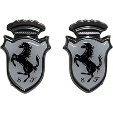 Autowise Ferrari Arma Logo Amblem 2 Adet Uyumlu Beyaz