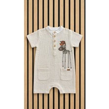 NerKids Erkek Çocuk Zürafa Desenli Salopet