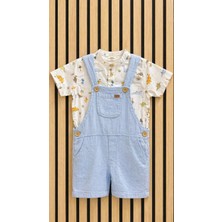 NerKids Erkek Çocuk Indigo Salopet Takım