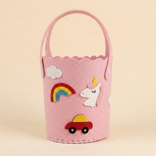 Özgürce Kişisel Yapım Unicorn Temalı Keçe Sepet Dikiş Seti Montessori Oyuncak