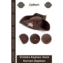 Carlburn Özel Üretim Kaliteli Kostüm Partisi Tiyatro Gösterisi Yetişkin Vinleks Kaptan Jack Korsan Şapkası