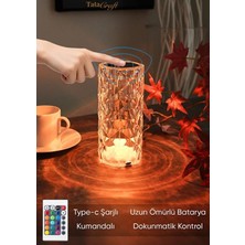 Özgürce Kare Sonsuzluk Pembe Lale LED Dekoratif Dıy 3D Aynalı Işık Seti