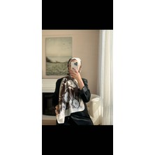 Buscarfs Kahve Krem Ipek Şal