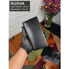 Paşala Leather Hakiki Deri Siyah Erkek El Çantası Uzun Model Çok Bölmeli Şık ve Kullanışlı Tasarım