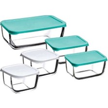 3 Adet Paşabahçe Snowbox Saklama Kabı Seti 5'li Yeşil