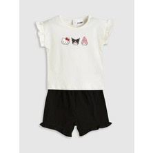 Lc Waikiki Yeni Sezon Hello Kıtty Baskılı Kız Bebek Tişört ve Şort 2'li