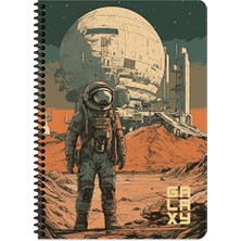 2 Adet  Keskin A4 80 Yp.kar. Pp Kp.spiralli Galaxy Defter