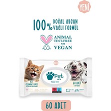 2 Adet  Petlove Evcil Hayvan Temizleme Mendili 60'lı