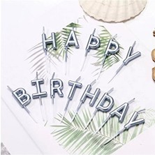 4 Adet   Orca Mum Gümüş Happy Birthday