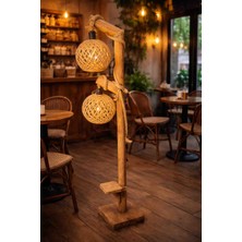 Ağış Elektrik Dekoratif Ahşap Lambader