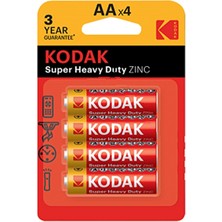 4 Adet Kodak Çinko Karbon Kalem Pil 4'lü