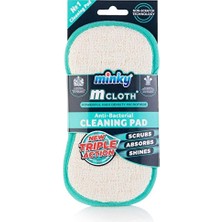 4 Adet   Minky Mcloth Üç Etkili Anti-Bakteriyel Temizlik Pedi Turkuaz