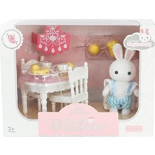 2 Adet Bay Dreamy Mini Tavşan Aksesuarlı Yemek Masası Seti