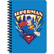 4 Adet   Superman A6 80 Yaprak Çizgili Spiralli Bloknot