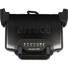4 Adet Arnica Ayvalık Stil GH26262 1750 W Tost Makinesi Siyah
