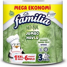 2 Adet Familia Kağıt Havlu Jumbo 1x6'lı Rulo