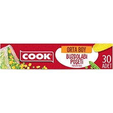 4 Adet Cook Buzdolabı Poşeti Orta Boy 24X38 cm 30 Yaprak