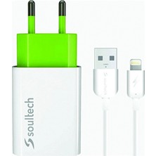 3 Adet Soultech DC112B Comfort 2.1 Mah Iphone Seyahat Şarj Seti