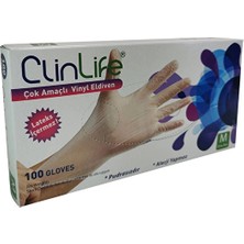 2 Adet Clinlife Vinyl Eldiven 100'LÜ Orta Boy