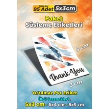 Sb Store Teşekkür Etiketi Thank You Ambalaj Hediye Süsleme Etiketi Model 171 - 95 Adet 5cm