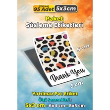 Sb Store Teşekkür Etiketi Thank You Ambalaj Hediye Süsleme Etiketi Model 172 - 95 Adet 5cm